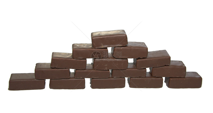 巧克力金字塔糖果数字甜点脚步三角形砖块宏观梯子棕色食物图片