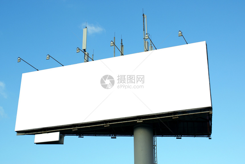 广告牌横幅白色零售营销水平天空广告框架商业空白图片