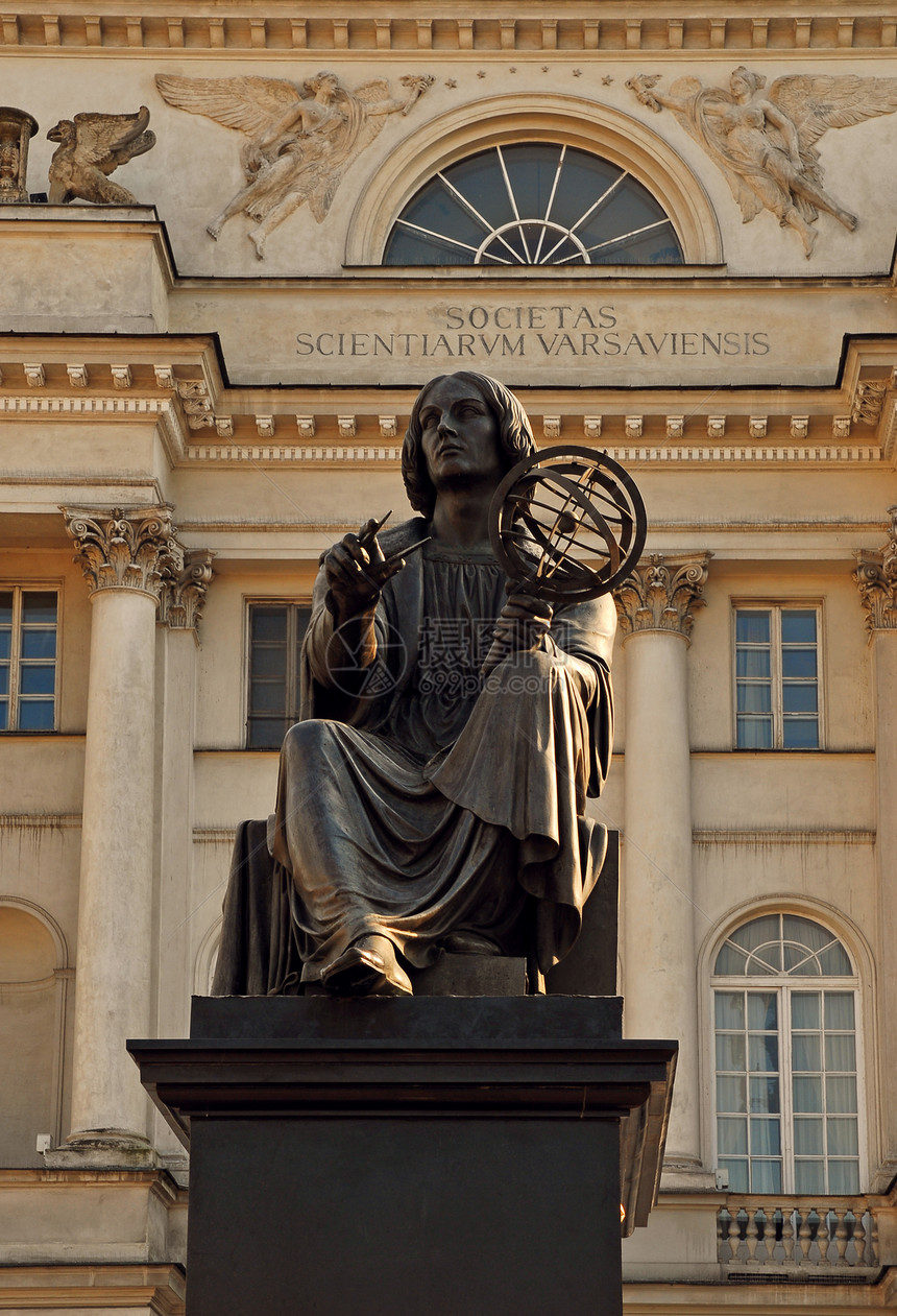 哥白尼纪念碑抛光科学雕像天文学纪念碑城市青铜雕塑图片