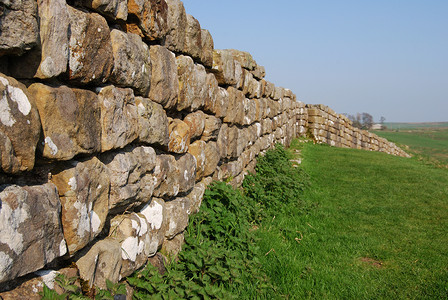 哈德里安墙壁历史性遗产纪念碑石头背景图片