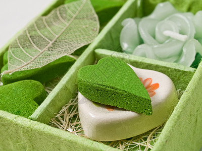 绿色心绿白色香水财富展示治疗水果奢华竹子温泉背景图片
