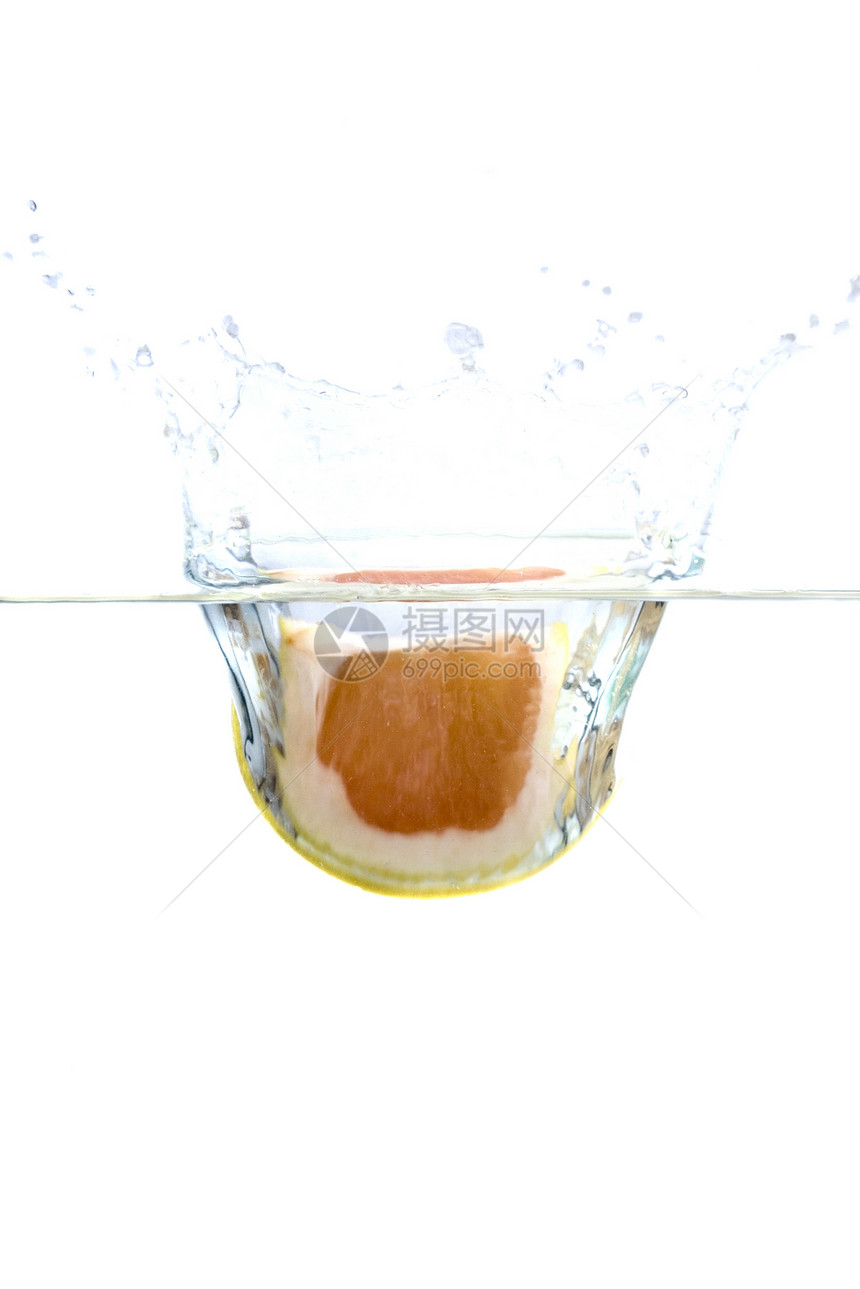 柠檬打扫水果碰撞影棚海浪气泡横截面生活方式液体健康饮食图片