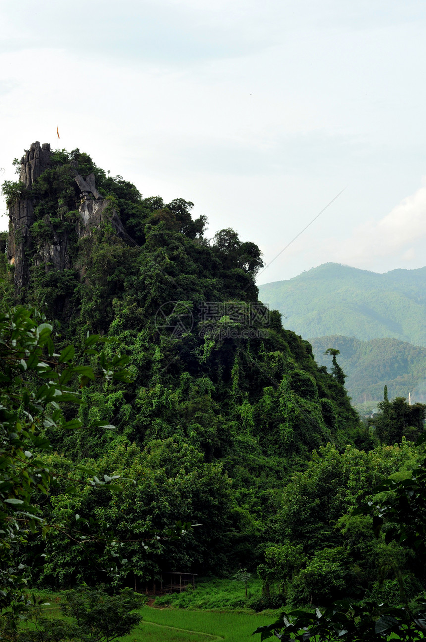 美丽的风景如凡维昂热带丛林旅行悬崖稻田山脉热带雨林假期岩石丘陵图片
