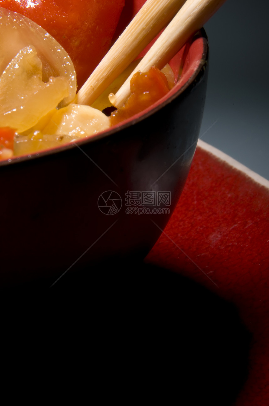 越南菜料洋葱红辣椒烹饪厨房餐厅食物主食美味午餐红色图片