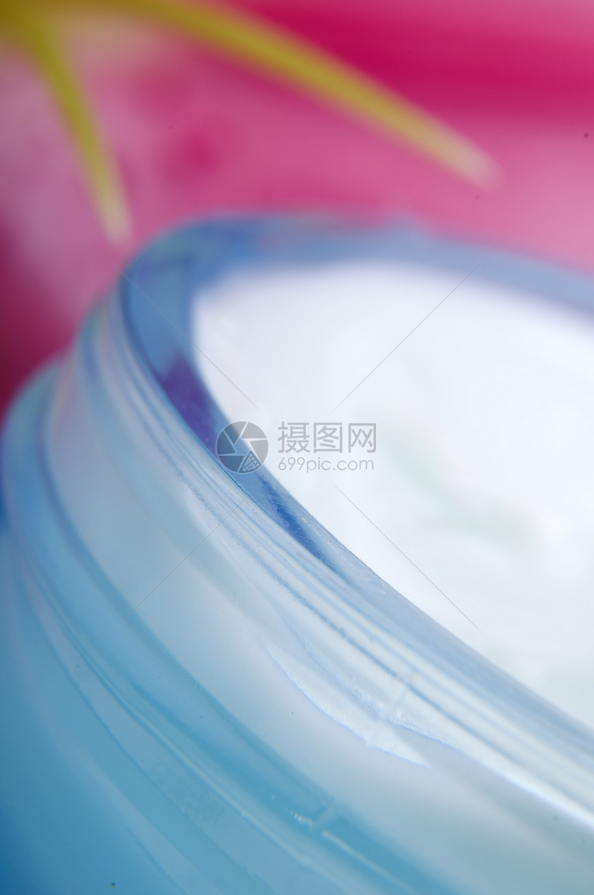 奢侈奶油护理皮肤女士洗剂蓝色面霜身体宏观医生图片