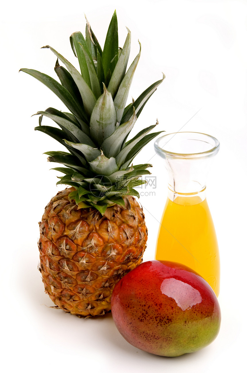 菠萝 芒果和果汁图片