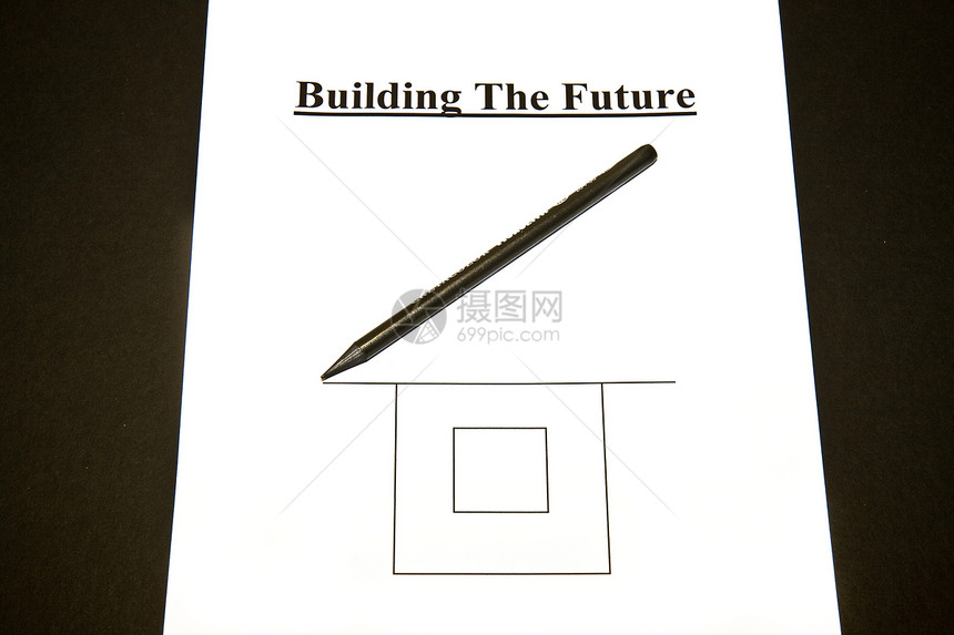 规划概念正方形帮助战略黑色政策商业建造铅笔建筑白色图片