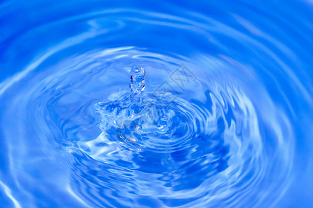 水滴圆形蓝色宏观反射运动卷发液体背景图片