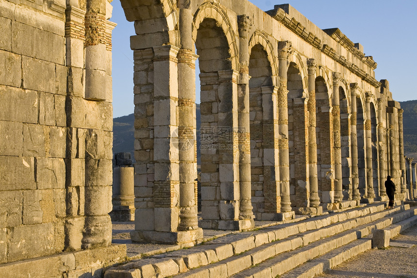 罗马废墟旅游文化考古学旅行日落柱子建筑柱廊图片