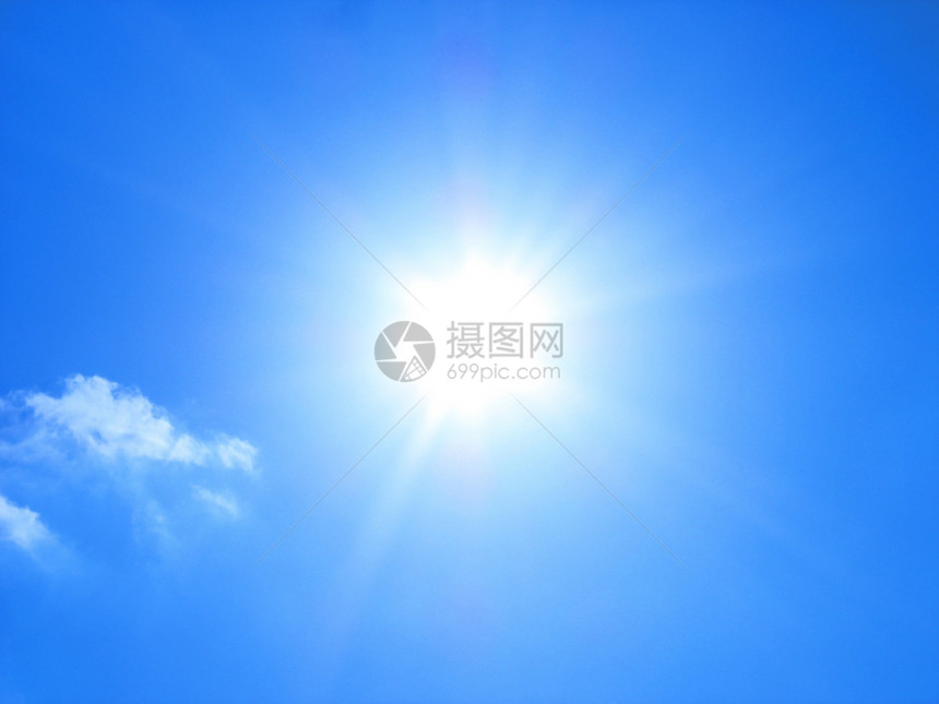 炎暑夏日阳光天空日落日出光束晴天射线蓝色天气天堂图片