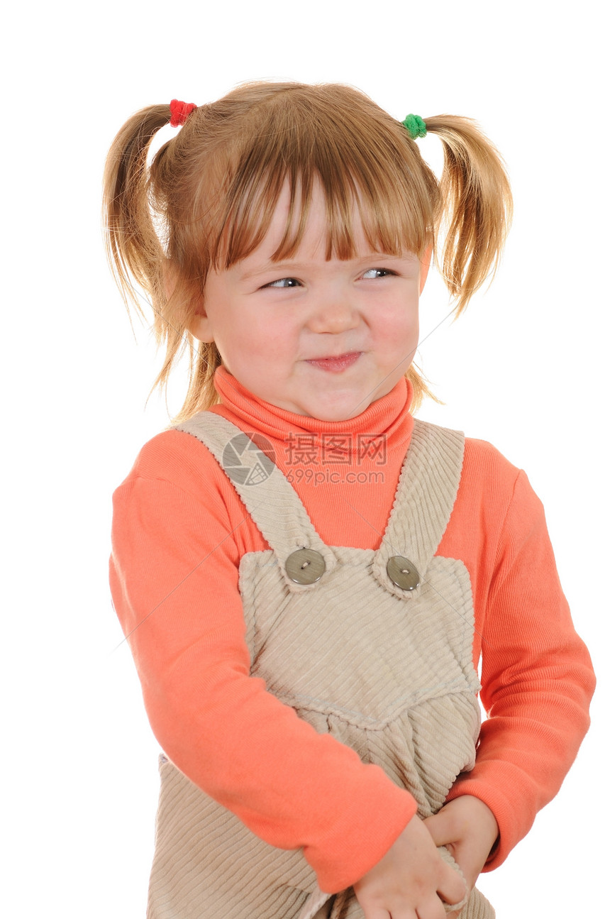 女孩的肖像冒充童年乐趣情感情绪化幼儿园幸福衣服金发快乐图片
