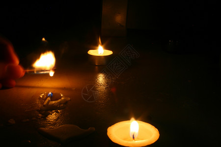 蜡烛和手背景图片