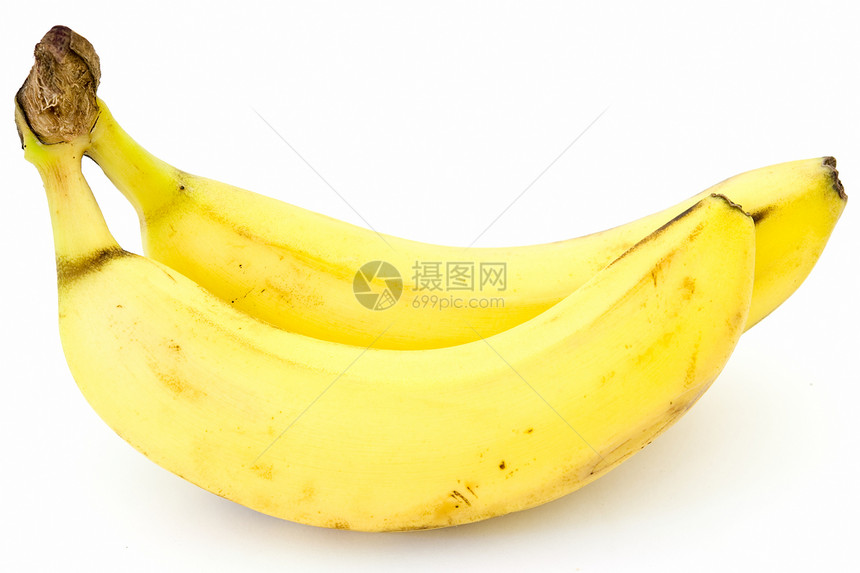 两个黄色香蕉热带食物小吃水果图片