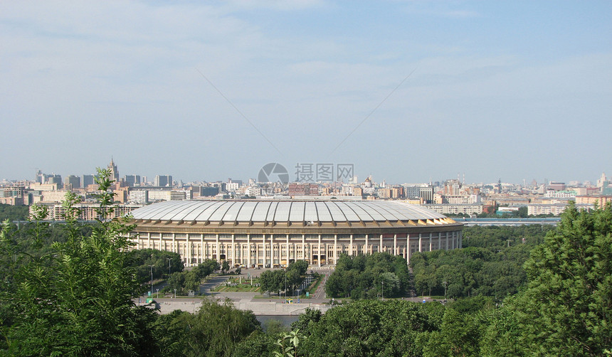 莫斯科市中心天空城市全景建筑图片