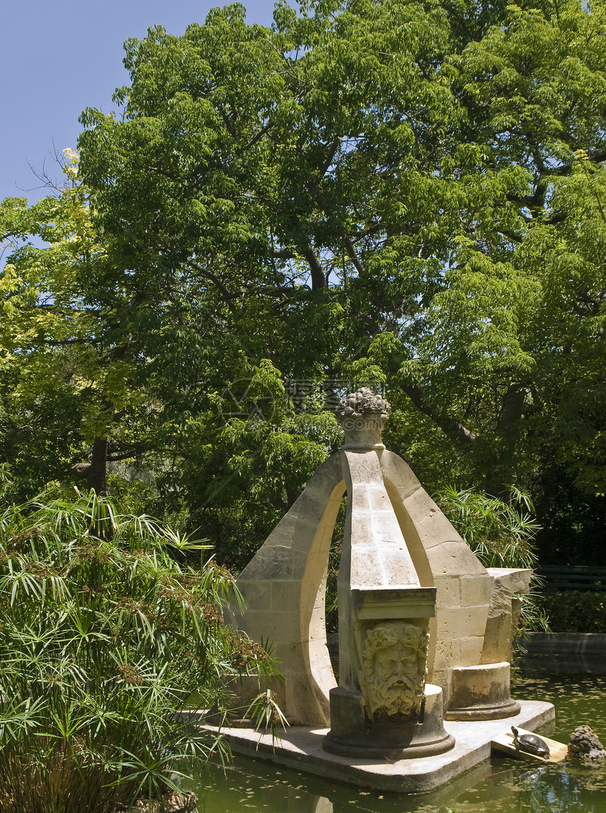 园池平衡园艺历史性寺庙植物喷泉建筑学旅行冥想花园图片