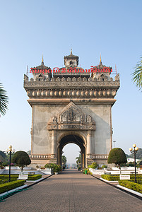 万象凯旋门老挝万象胜利之门帕图赛旅游胜利建筑学万象纪念碑地标公园背景
