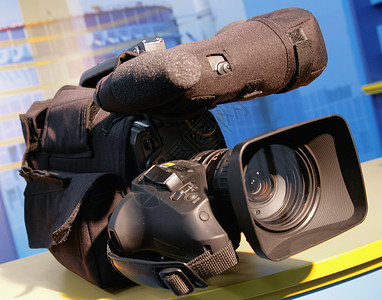 专业数字数码照相机电视技术黑色麦克风电子产品行动录像机镜片创造力电影背景图片