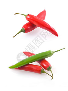 辣椒红色蔬菜宏观白色香料食物绿色背景图片