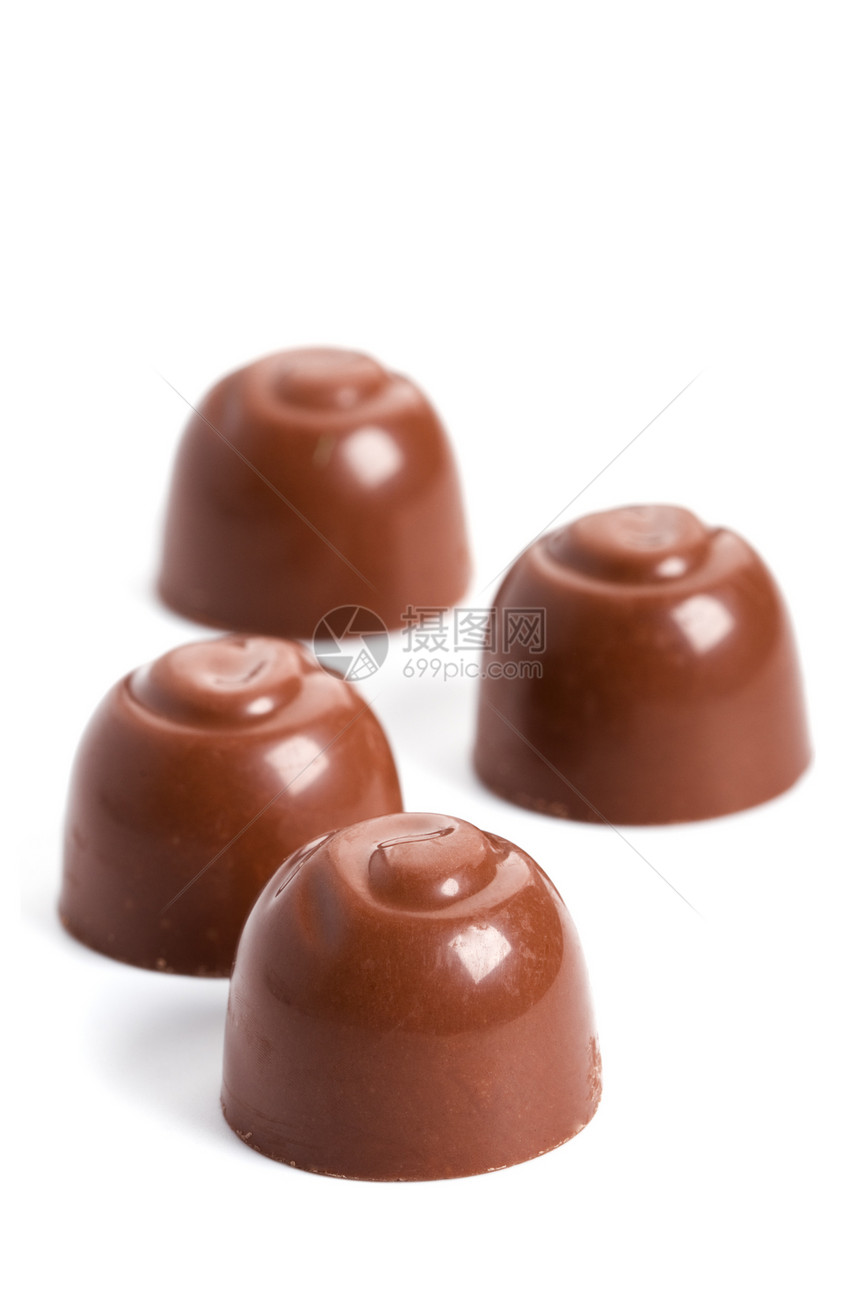 4个巧克力糖糖果松露礼物小吃美食食物产品甜点团体摄影图片