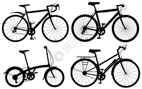 自行车黑色运输山地赛车踏板收藏元素设计轮子插图背景图片
