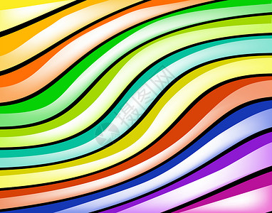 光滑条纹海浪彩虹曲线弯曲插图背景图片