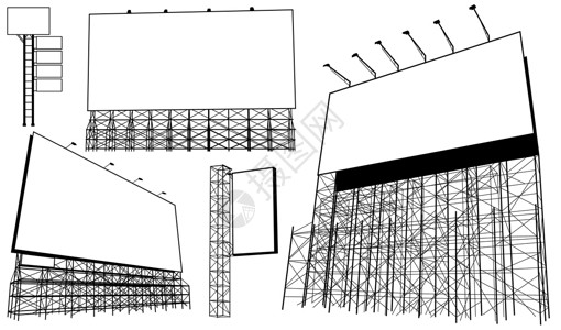 带孔脚手架板广告囤积插画