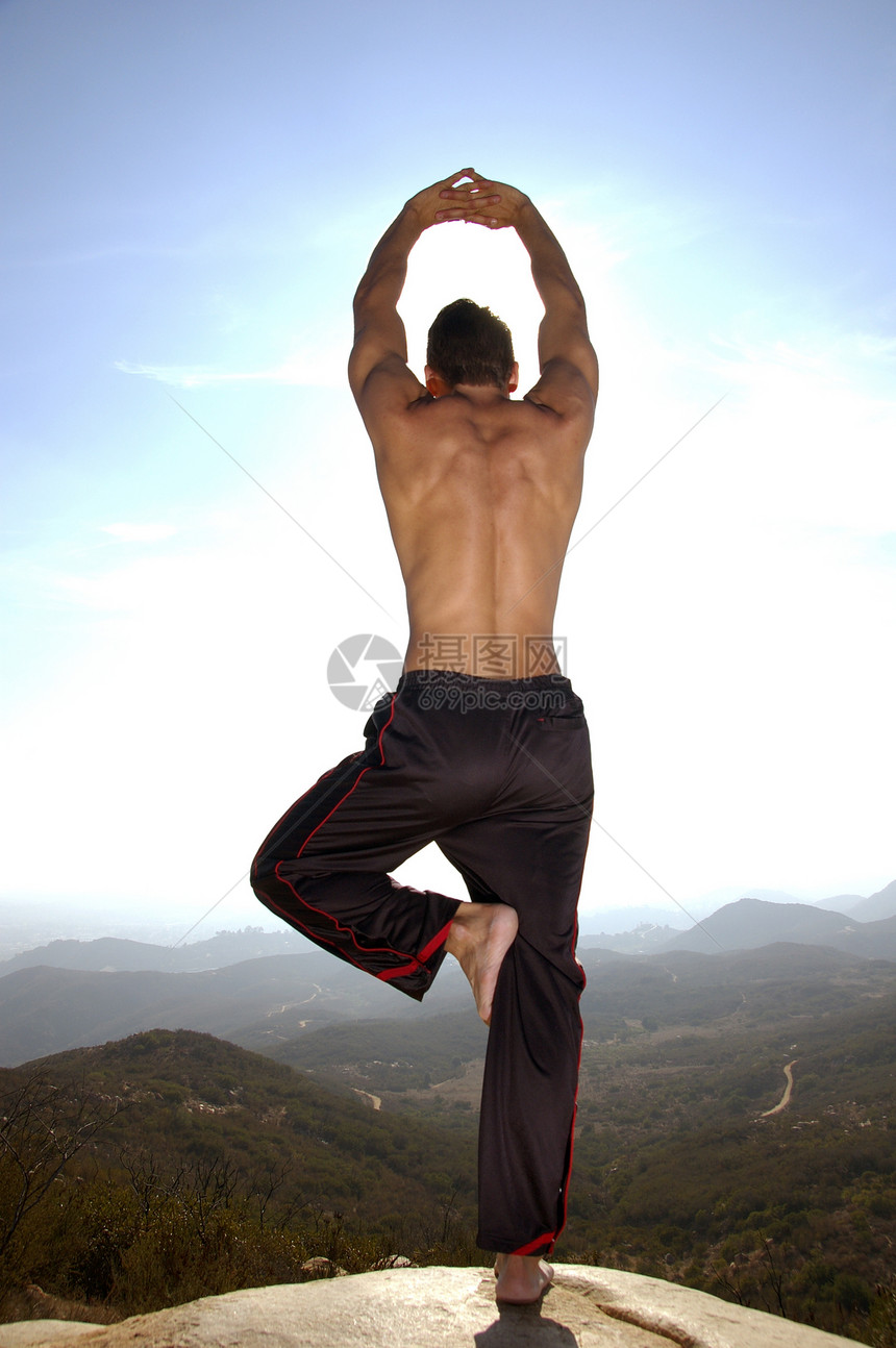 瑜伽伸展预防运动员火车青春男人治疗肌肉健康力量男性图片