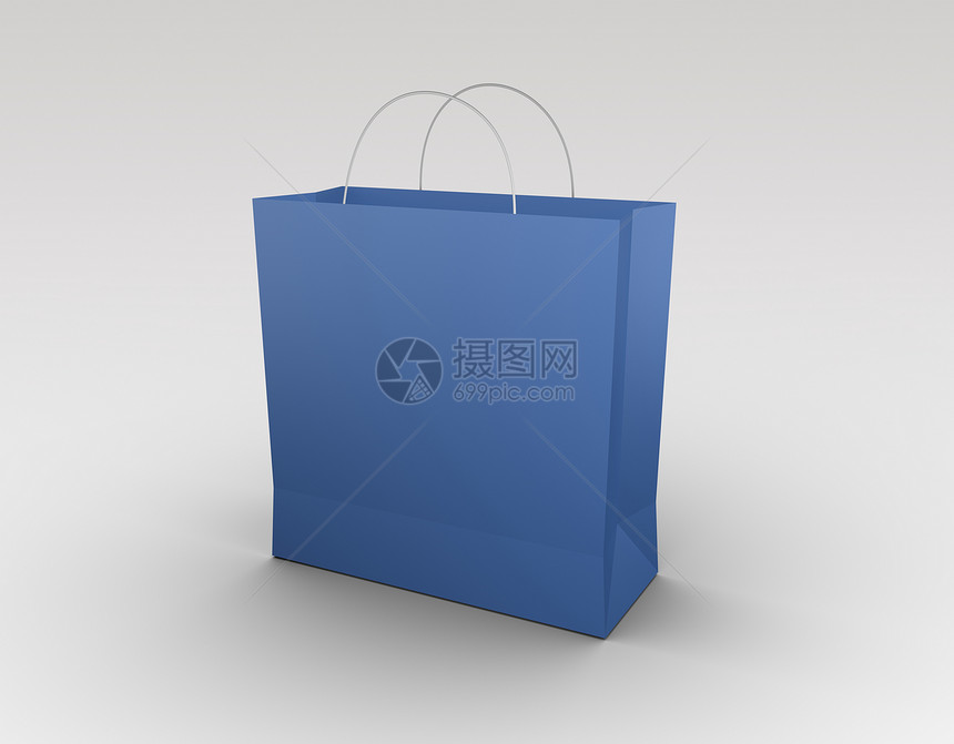 蓝色购物袋顾客包装零售营销商业贸易市场纸袋阴影礼物图片