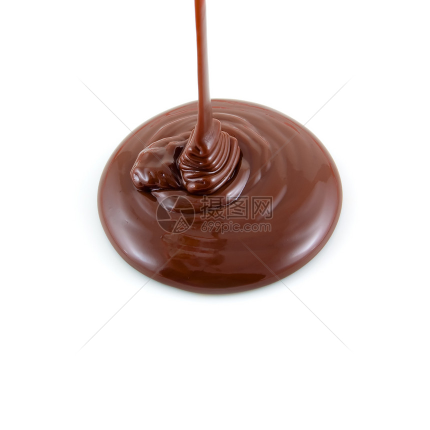 液体巧克力糖浆傻事牛奶糖果食物宏观棕色可可奶油白色图片
