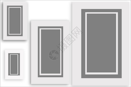 灰色框架照片计算机长方形插图相框二维镶边背景图片