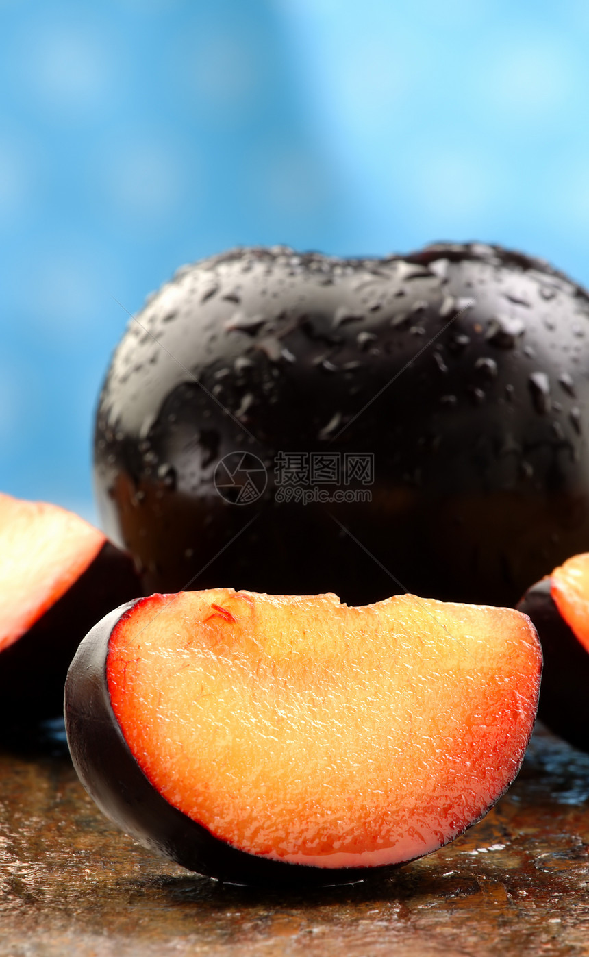 新鲜黑块维生素水果营养食物饮食黑色图片