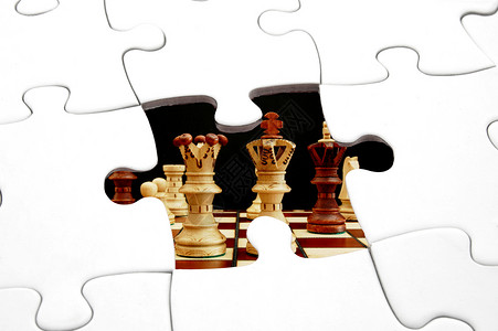 拼谜和下棋白色闲暇游戏战略电锯金融背景图片