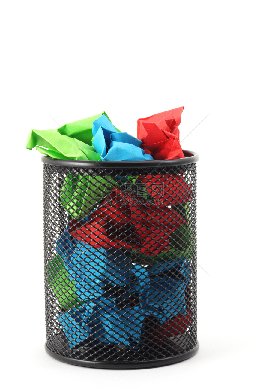 篮子里的垃圾倾倒商业绿色工作生活垃圾邮件回收白色蓝色红色图片