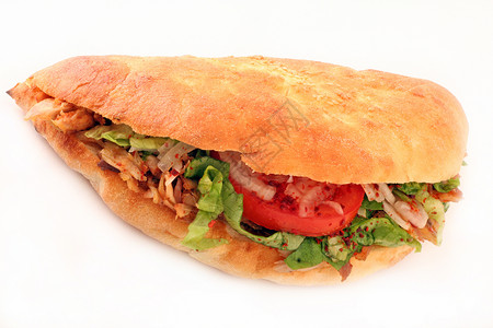 Kebab 科巴火鸡洋葱面包食物背景图片