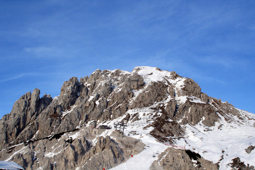蓝山山脉旅行太阳天气蓝色温度天空季节全景滑雪图片