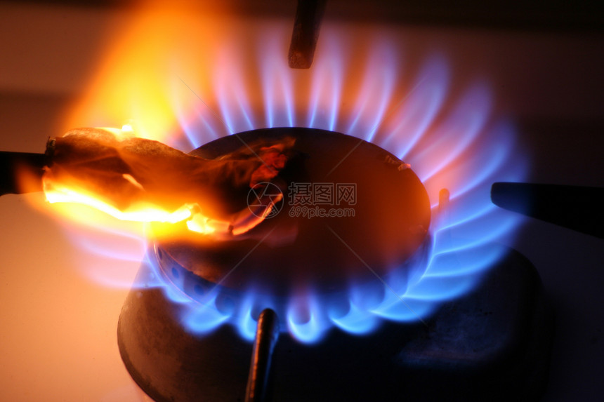 燃气燃烧燃料蓝色烹饪活力货币红色火焰图片