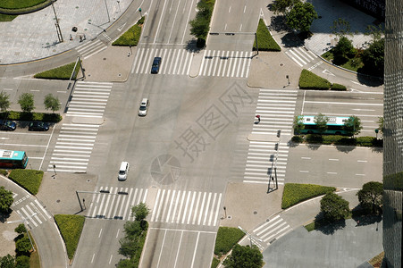 中国城市的十字路口背景图片