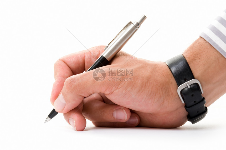 手与笔男性文档手指商业空白办公室作者签名拇指白色图片