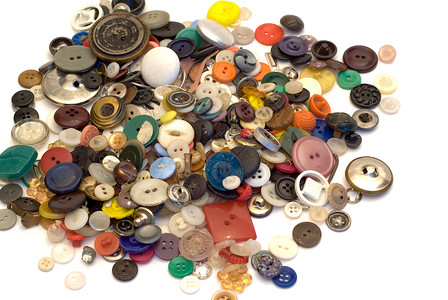 各种按钮素材缝线按钮白色塑料缝纫团体纽扣工艺收藏圆形圆圈背景