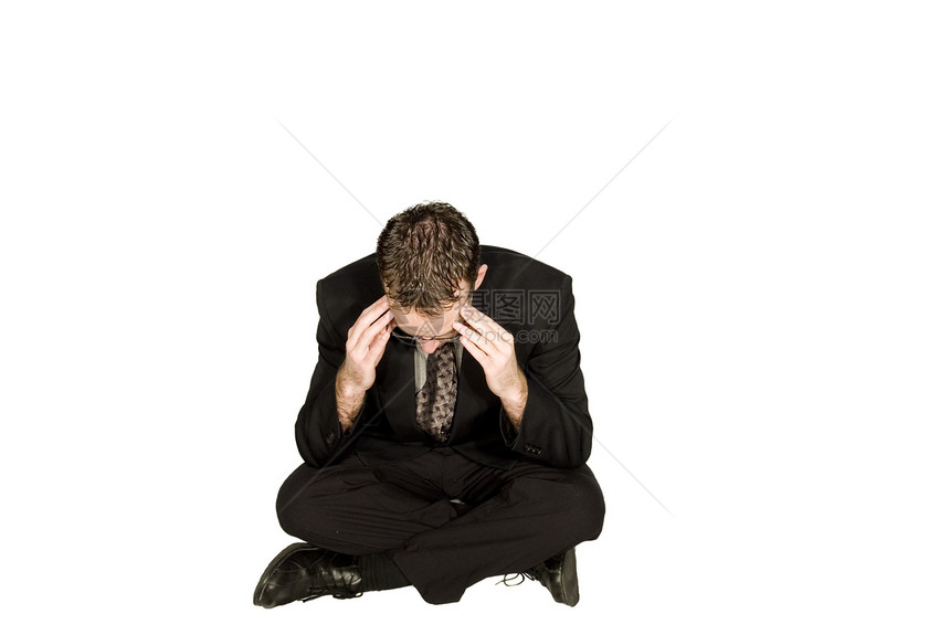 商业头头痛身体男人领带疼痛商务伤害冒充衣服白色图片