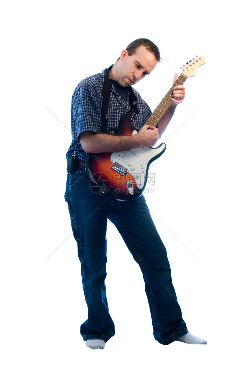 摇滚星吉他手干扰男性乐器玩家男人吉他牛仔裤音乐家明星图片