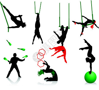 杂技表演和杂耍乐演员运动戏法者男人力量女士女性身体乐趣艺术背景图片