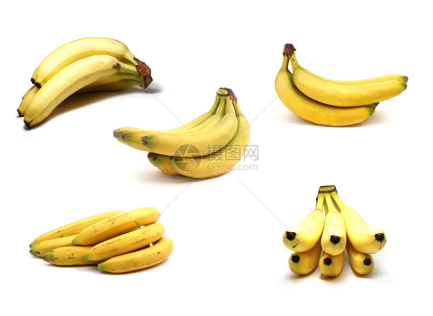 孤立在白色上的香蕉水果甜点果汁太阳棕榈情调黑色黄色异国绿色图片