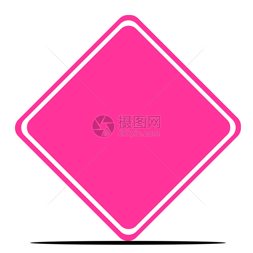 粉红白钻石路标牌图片