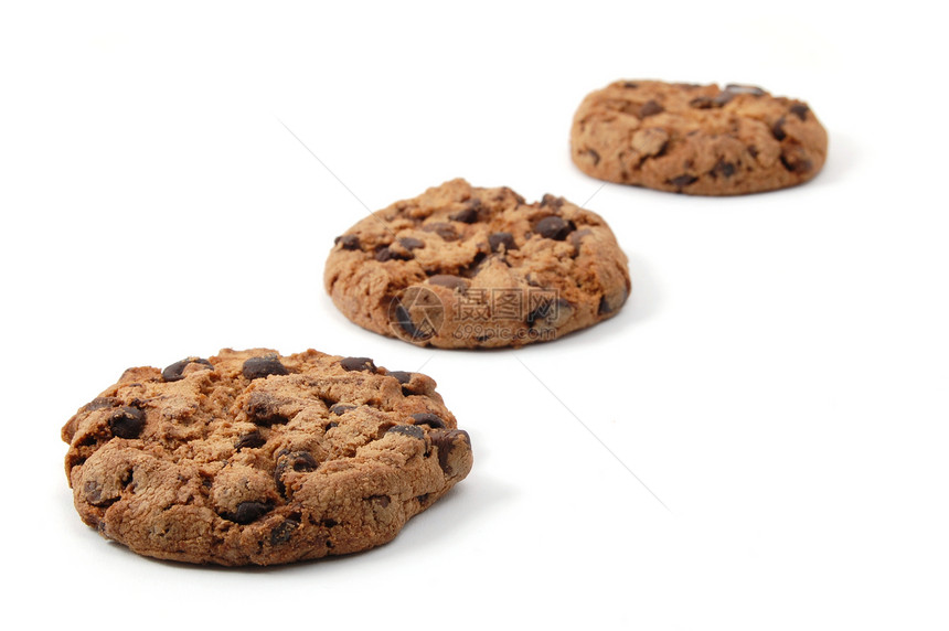 白色背景上孤立的 cookie饮食饼干商品咖啡店压力棕色糖果面包甜点食物图片