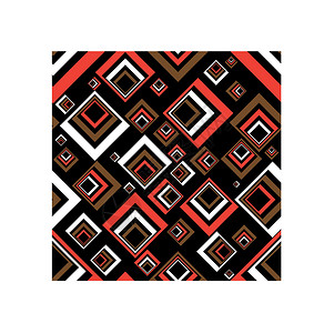 无缝七十七平方棕色红色正方形纺织品墙纸乡愁织物装饰品黑色白色背景图片