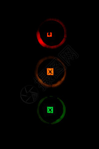 交通灯灯led深层电子固态红色黄色设备彩色红绿灯绿色背景图片