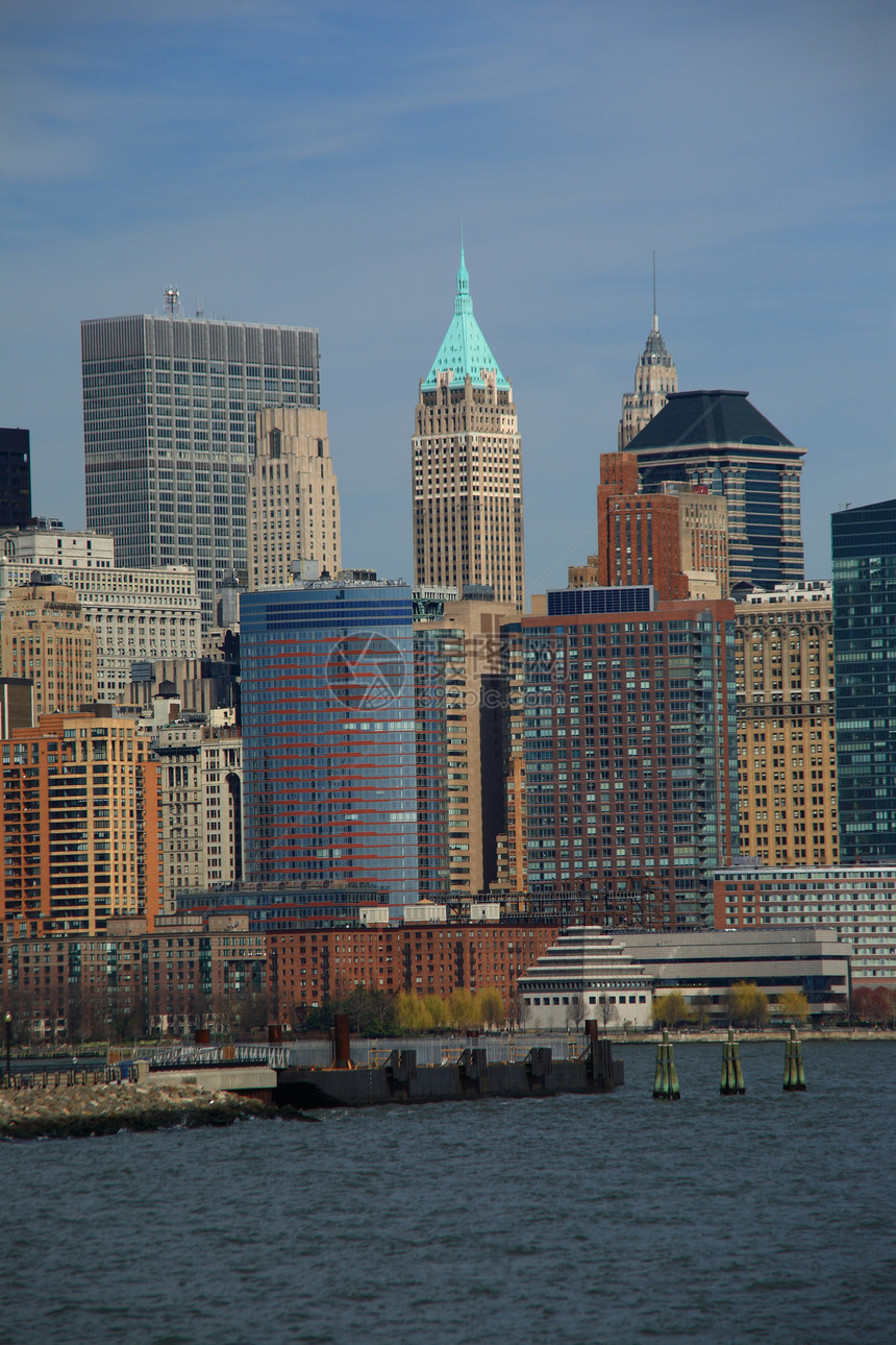 纽约市天线市中心商业码头天际建筑物旅游蓝色游客帝国城市图片