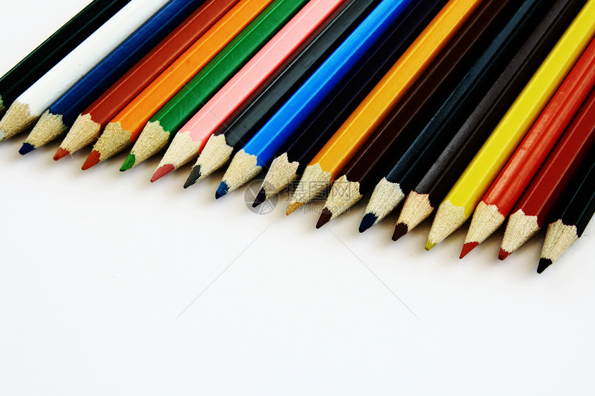彩色铅笔尖端学校木头艺术团体积分图片