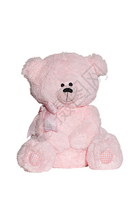 白色熊玩具粉色熊背景
